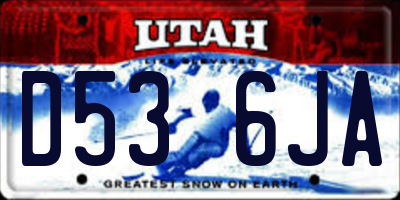 UT license plate D536JA