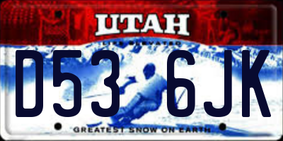 UT license plate D536JK