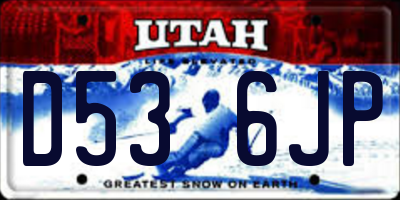 UT license plate D536JP