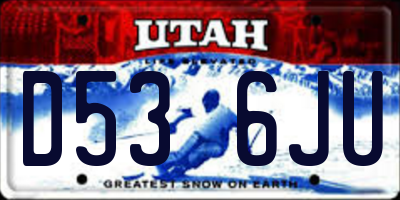 UT license plate D536JU