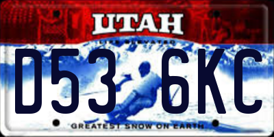 UT license plate D536KC
