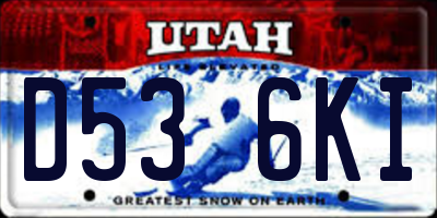 UT license plate D536KI