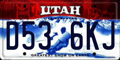 UT license plate D536KJ