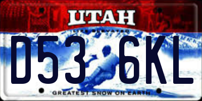 UT license plate D536KL