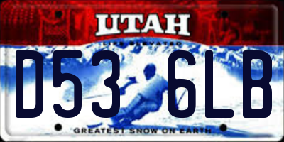 UT license plate D536LB