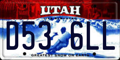 UT license plate D536LL
