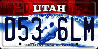 UT license plate D536LM