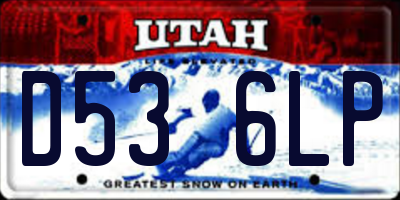 UT license plate D536LP