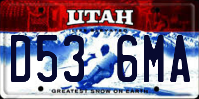 UT license plate D536MA