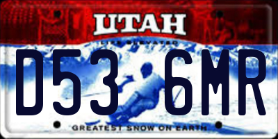 UT license plate D536MR