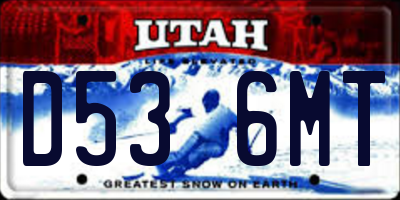 UT license plate D536MT
