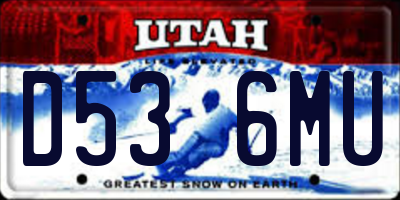 UT license plate D536MU
