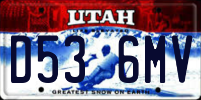 UT license plate D536MV