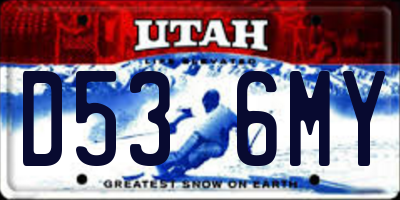 UT license plate D536MY