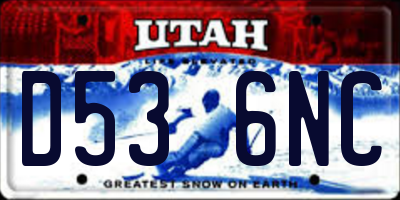 UT license plate D536NC