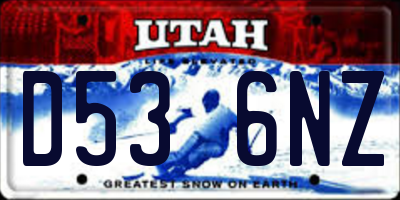 UT license plate D536NZ