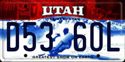 UT license plate D536OL