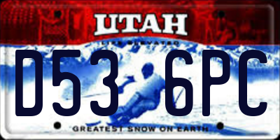 UT license plate D536PC