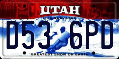 UT license plate D536PD