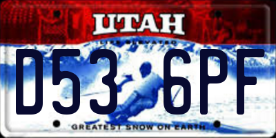 UT license plate D536PF