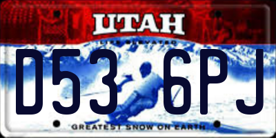 UT license plate D536PJ