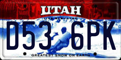 UT license plate D536PK