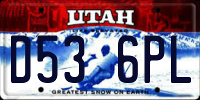 UT license plate D536PL