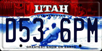 UT license plate D536PM