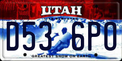 UT license plate D536PO