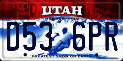 UT license plate D536PR