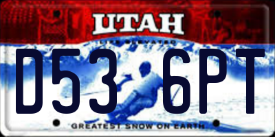 UT license plate D536PT