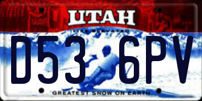 UT license plate D536PV
