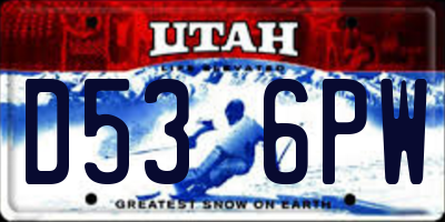 UT license plate D536PW