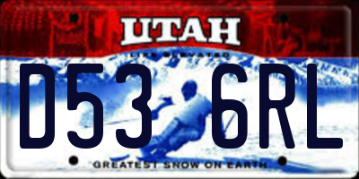 UT license plate D536RL