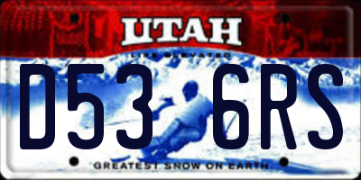 UT license plate D536RS