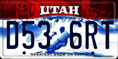UT license plate D536RT