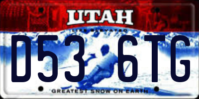 UT license plate D536TG