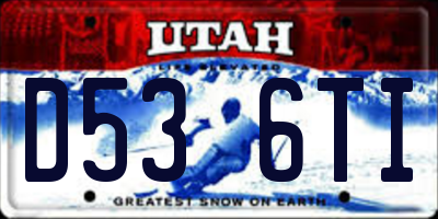 UT license plate D536TI