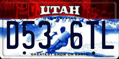 UT license plate D536TL