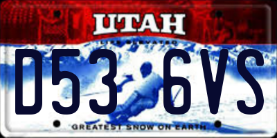 UT license plate D536VS