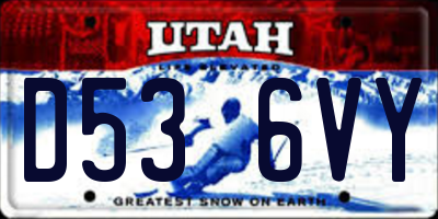 UT license plate D536VY