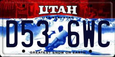 UT license plate D536WC