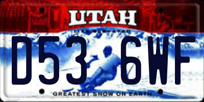 UT license plate D536WF
