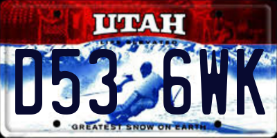 UT license plate D536WK