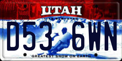 UT license plate D536WN