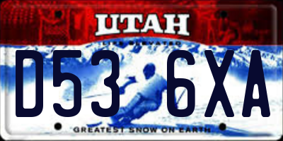 UT license plate D536XA