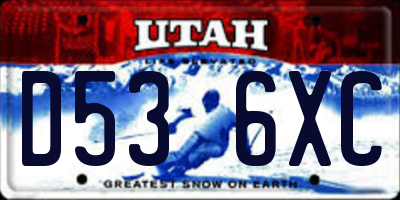 UT license plate D536XC