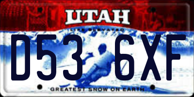 UT license plate D536XF