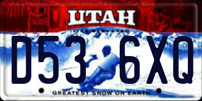 UT license plate D536XQ
