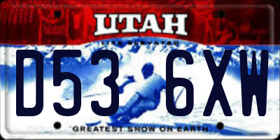UT license plate D536XW